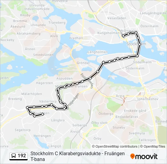 192 Bus Line Map