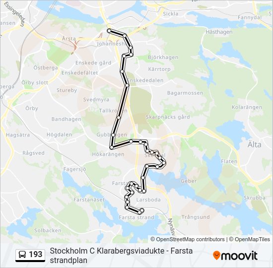 193 bus Line Map