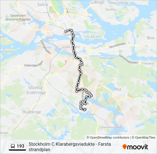 193 Bus Line Map