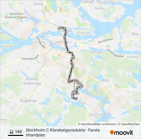 193 Bus Line Map
