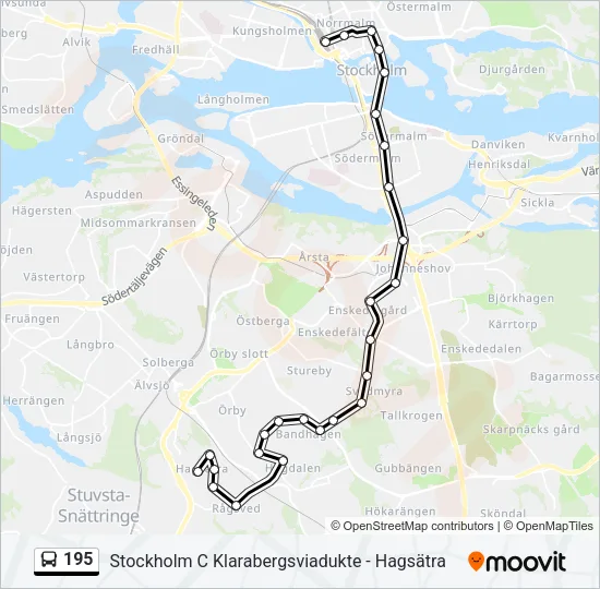 195 Bus Line Map