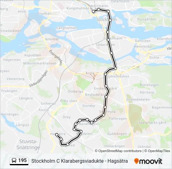 195 Bus Line Map