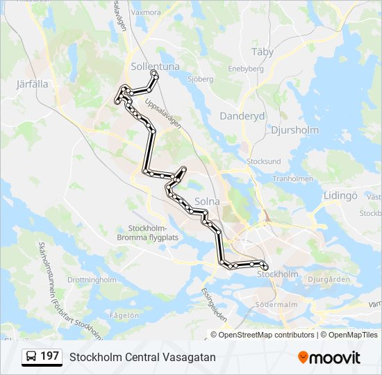 197 bus Line Map