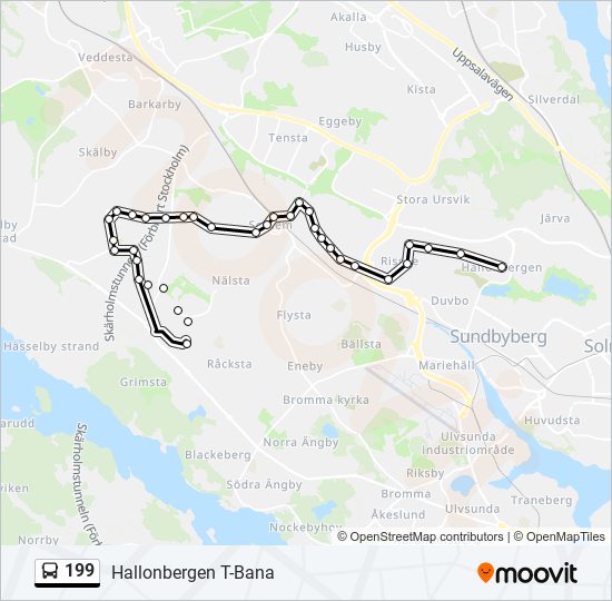 199 bus Line Map