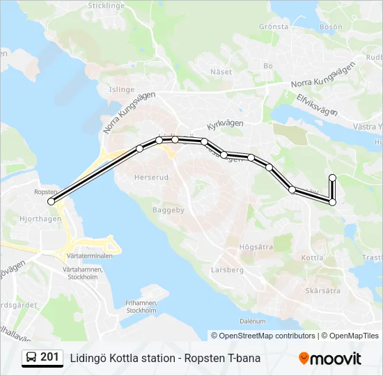 201 Bus Line Map