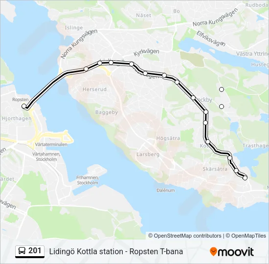 201 Bus Line Map