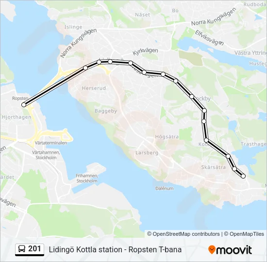 201 Bus Line Map