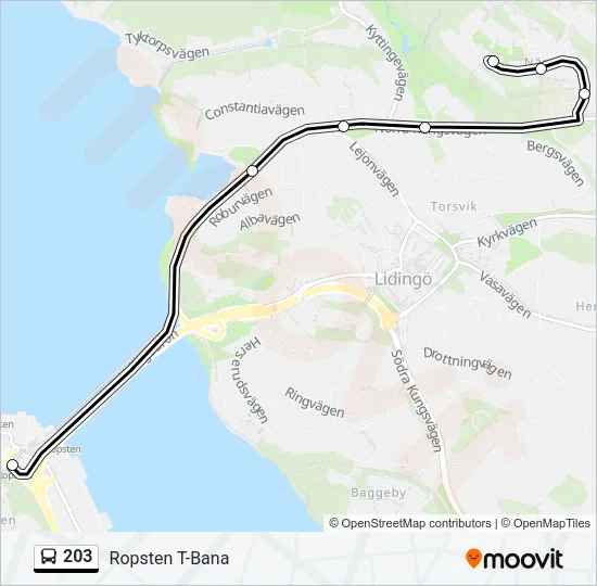 203 Bus Line Map