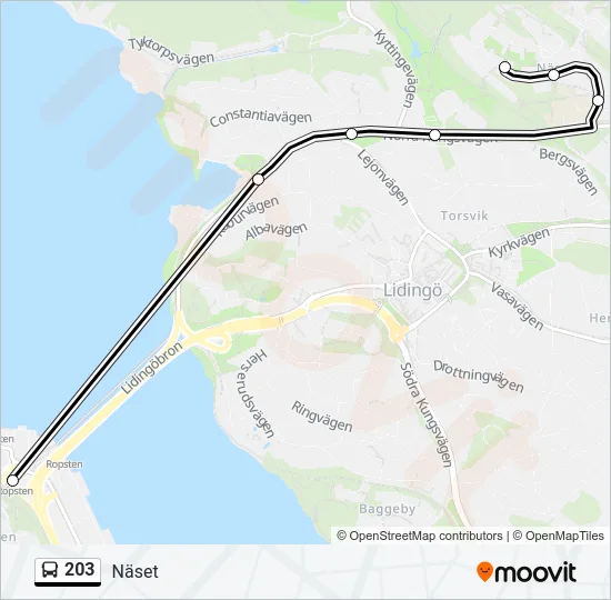 203 Bus Line Map