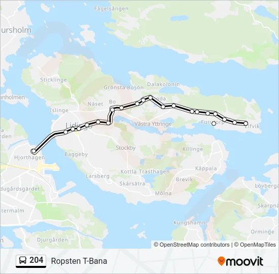204 Bus Line Map