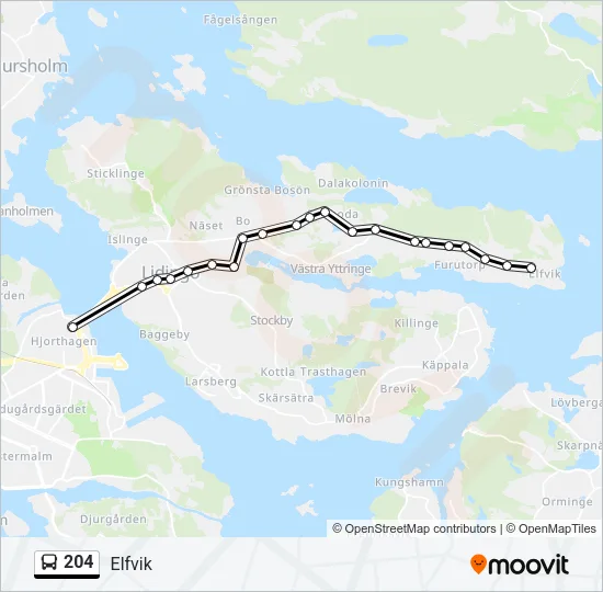 204 Bus Line Map