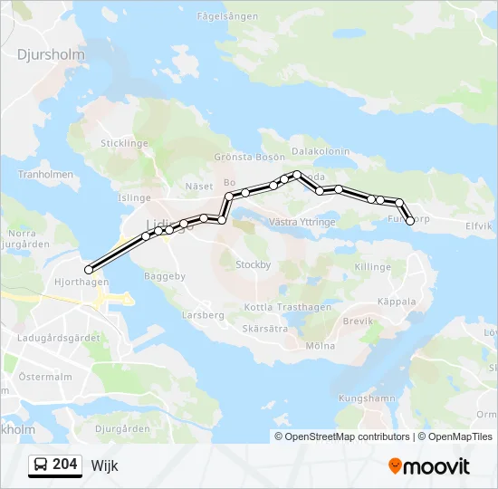 204 Bus Line Map
