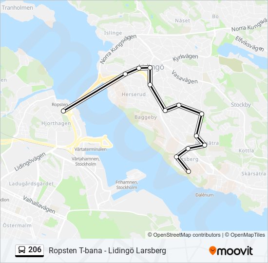 206 bus Line Map