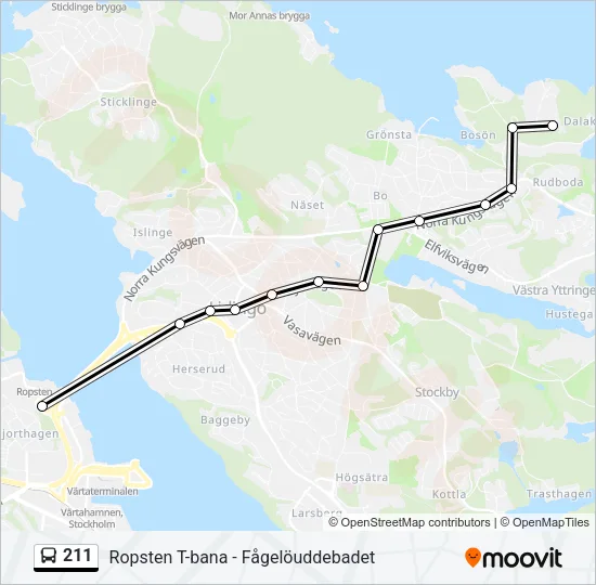 211 Bus Line Map