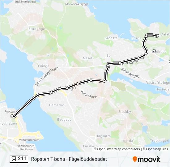 211 Bus Line Map