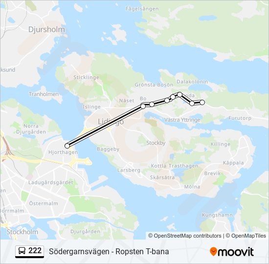 222 bus Line Map