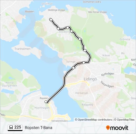 225 Bus Line Map