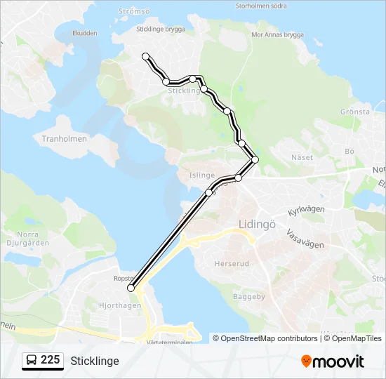 225 Bus Line Map
