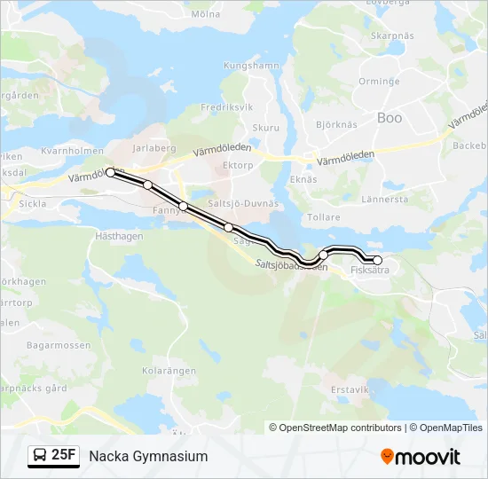 25F Bus Line Map