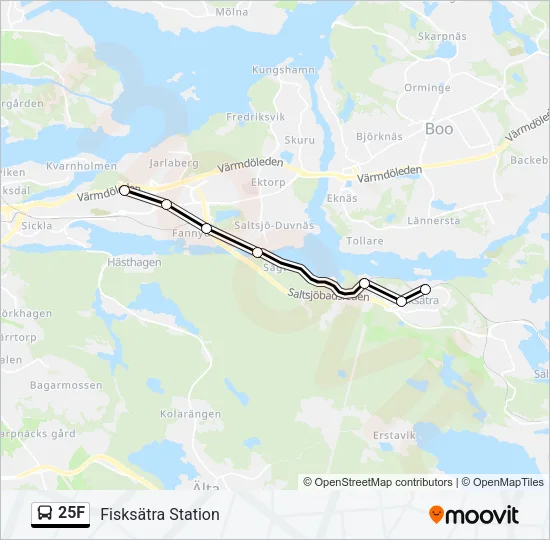 25F Bus Line Map