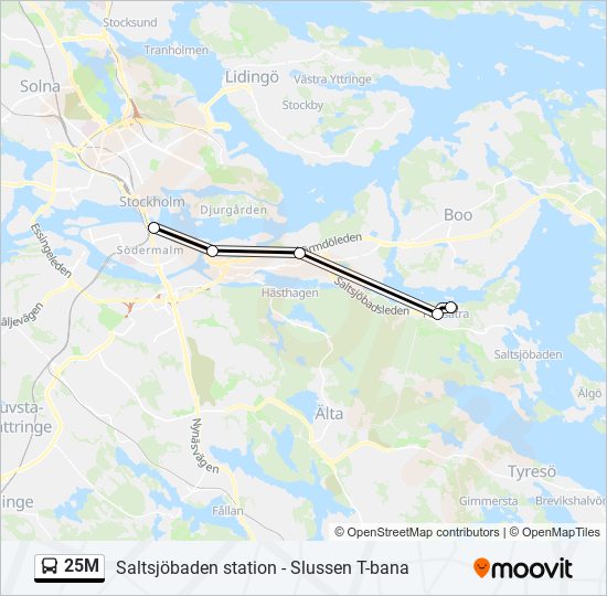 25M bus Line Map