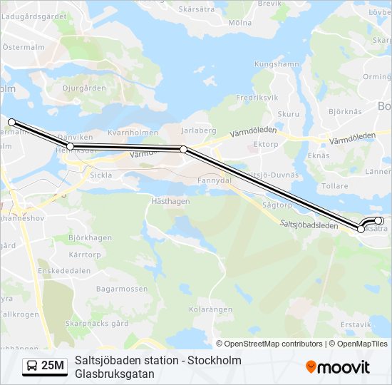 25M bus Line Map