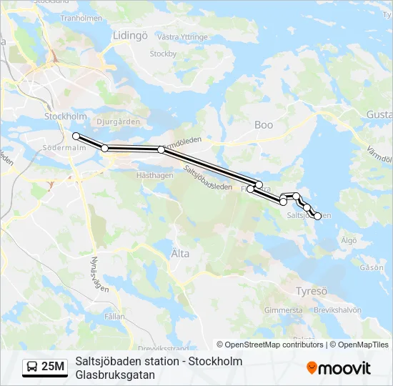 25M Bus Line Map