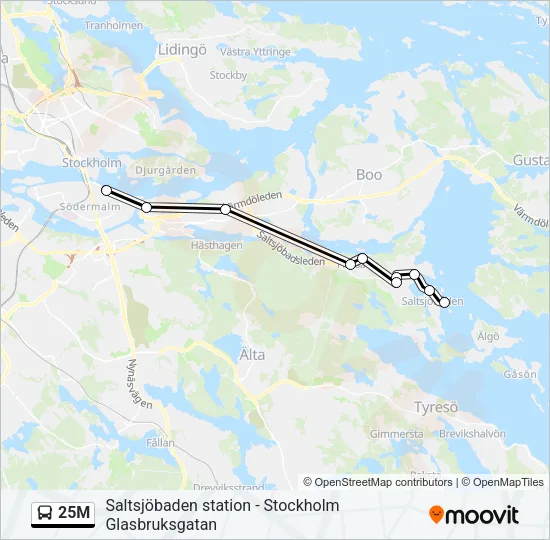 25M Bus Line Map