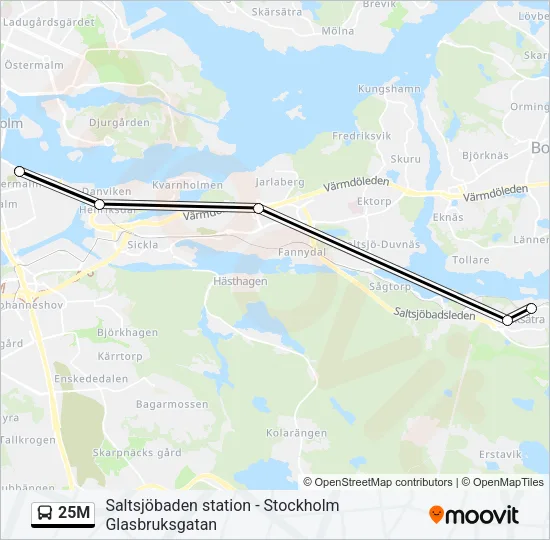 25M Bus Line Map