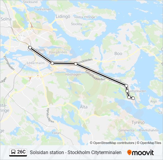 26c Route: Schedules, Stops & Maps - Stockholm Cityterminalen (Updated)