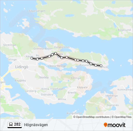 282 bus Line Map