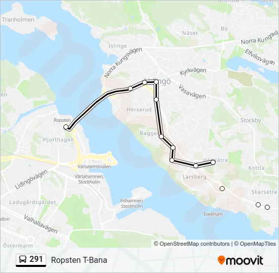 291 Bus Line Map