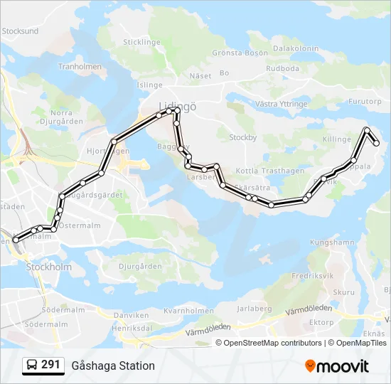 291 Bus Line Map