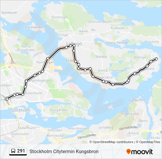 291 Bus Line Map