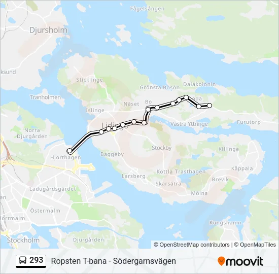 293 Bus Line Map