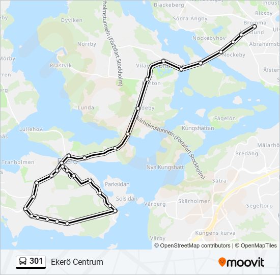 301 bus Line Map