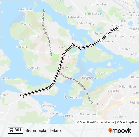 301 Bus Line Map