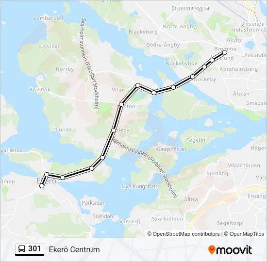 301 Bus Line Map