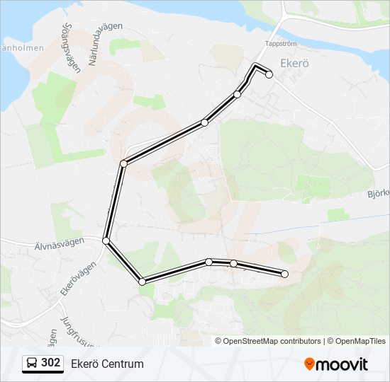 302 bus Line Map