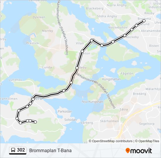 302 bus Line Map