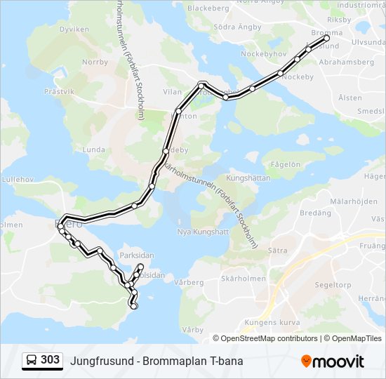 303 bus Line Map