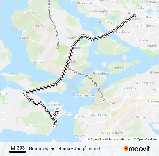 303 Bus Line Map