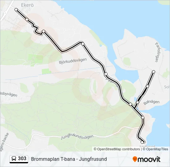 303 Bus Line Map