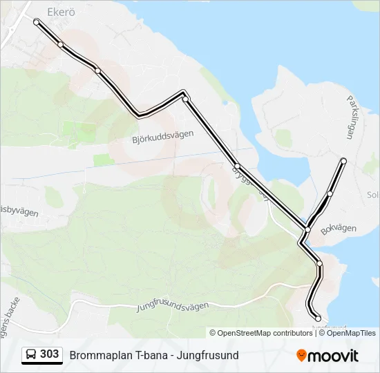 303 Bus Line Map