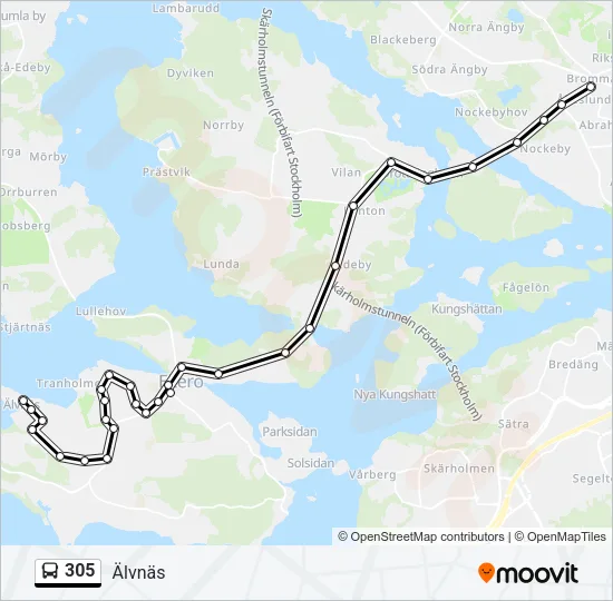 305 Bus Line Map