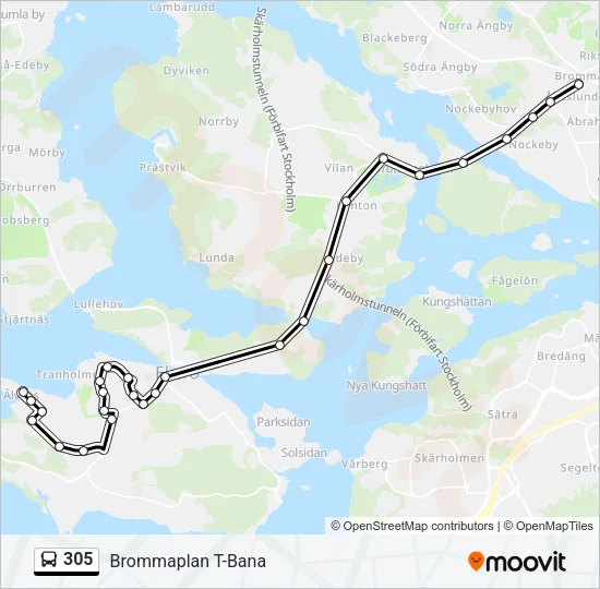 305 Bus Line Map