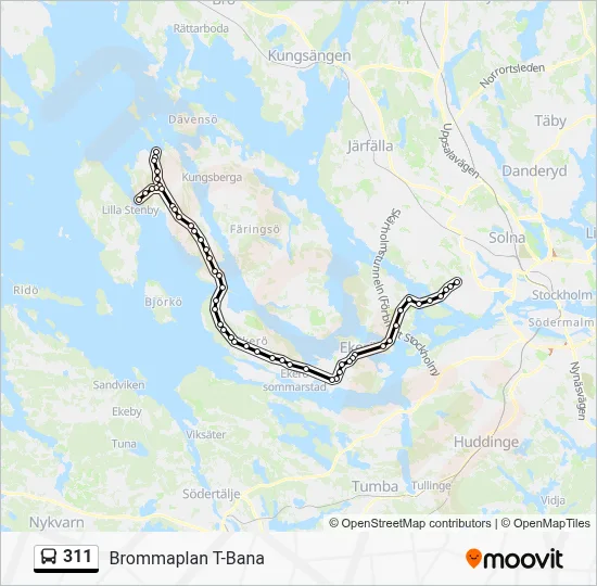 311 Route: Schedules, Stops & Maps - Brommaplan T-Bana (Updated)