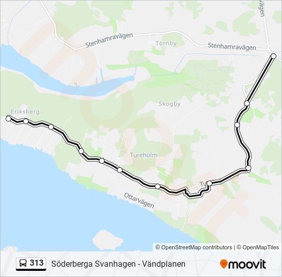 313 bus Line Map