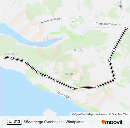 313 Bus Line Map