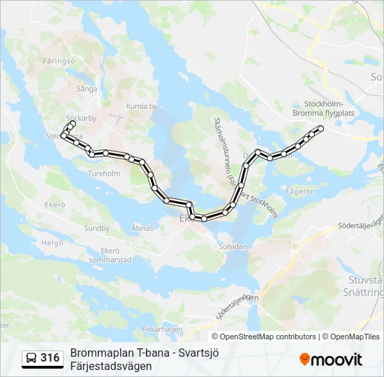 316 Bus Line Map